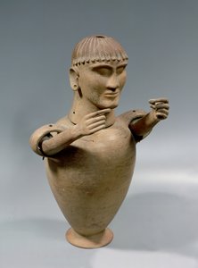 Canopic jar with moveable arms by Etruscan